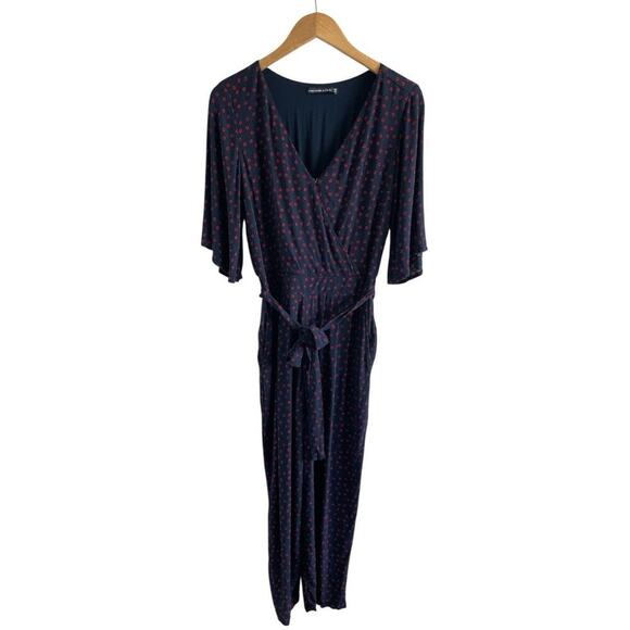 Abercrombie & Fitch Women’s Jumpsuit Short Sleeve Blue & Red Floral Print Small - Picture 3 of 12